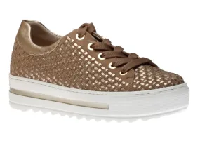 66.499.30 Florenz Taupe Gold Metallic Platform Sneaker