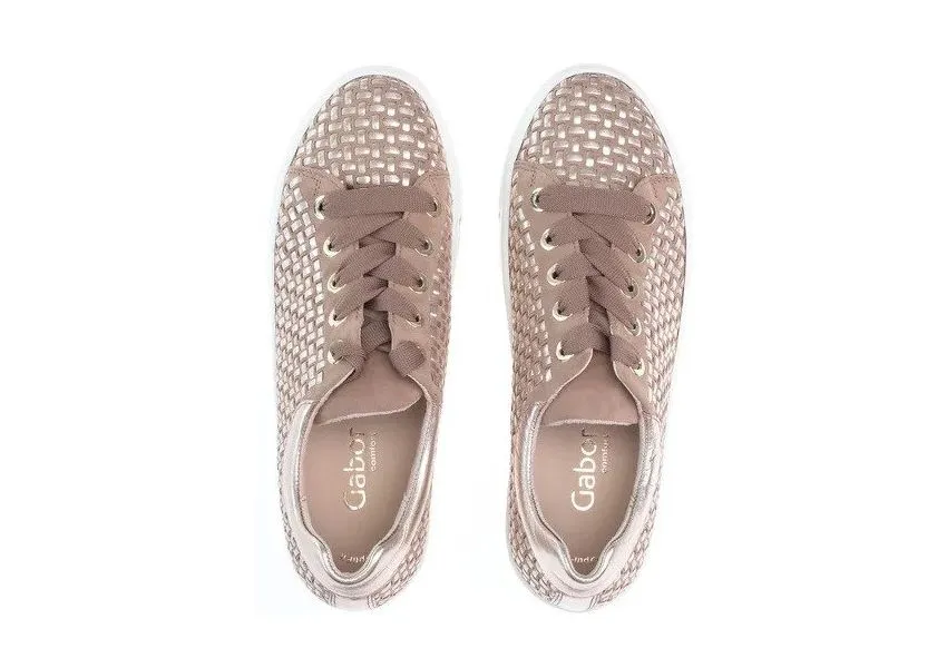 66.499.30 Florenz Taupe Gold Metallic Platform Sneaker