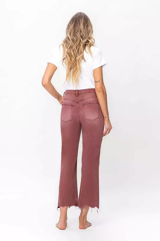 90's Vintage High Rise Crop Flare Jeans