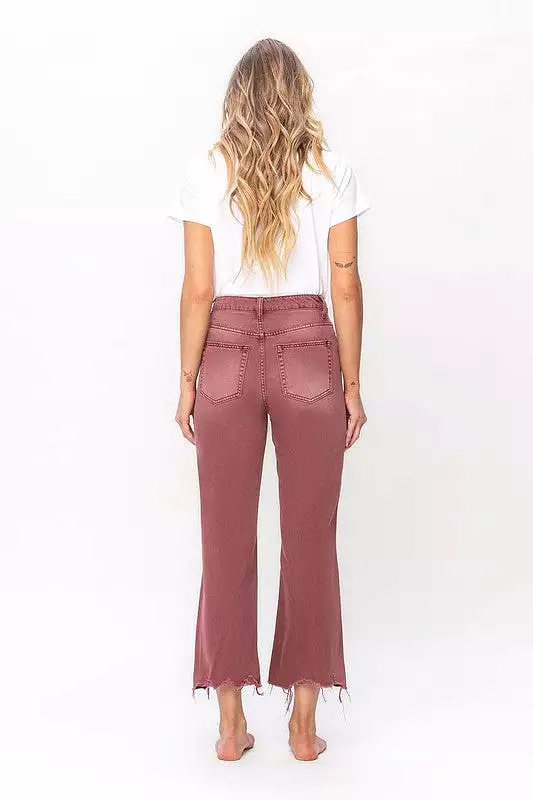 90's Vintage High Rise Crop Flare Jeans