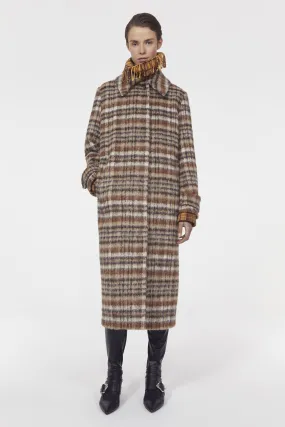 Aida brushed check coat