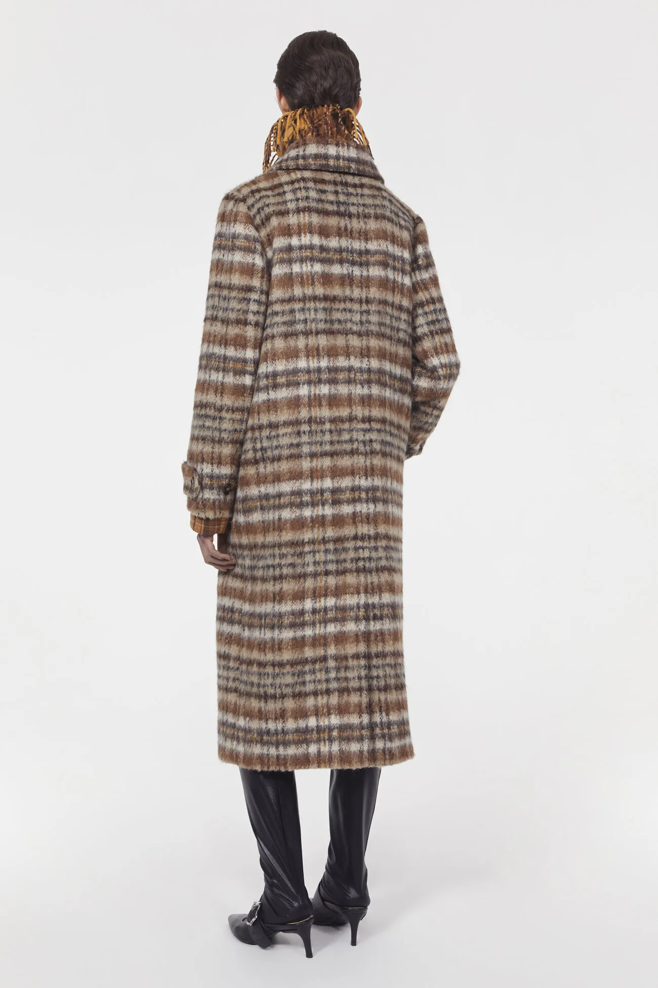 Aida brushed check coat