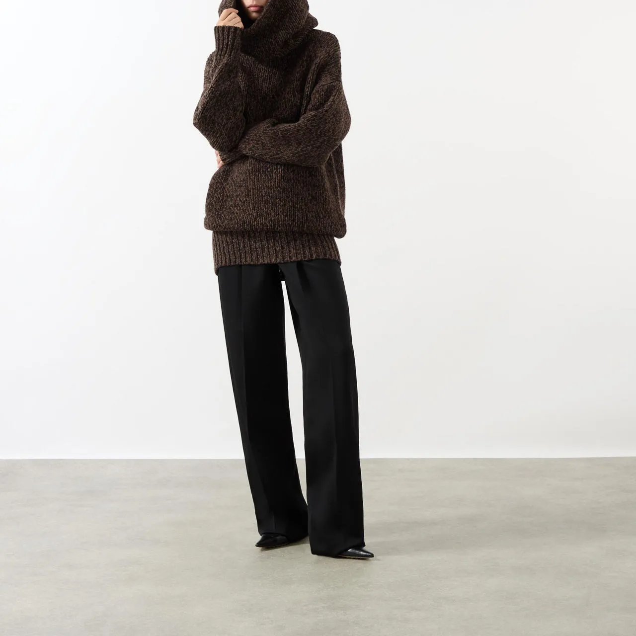 ALEXANDER MCQUEEN Hooded Chunky Knit Sweater - Brown