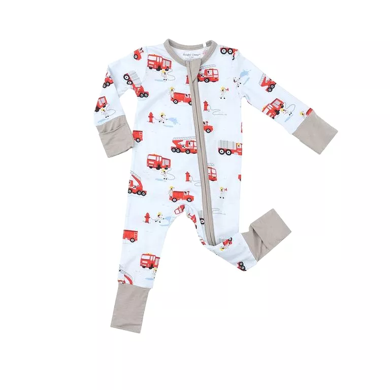 Angel Dear - Firetruck Dalmations Zipper Romper