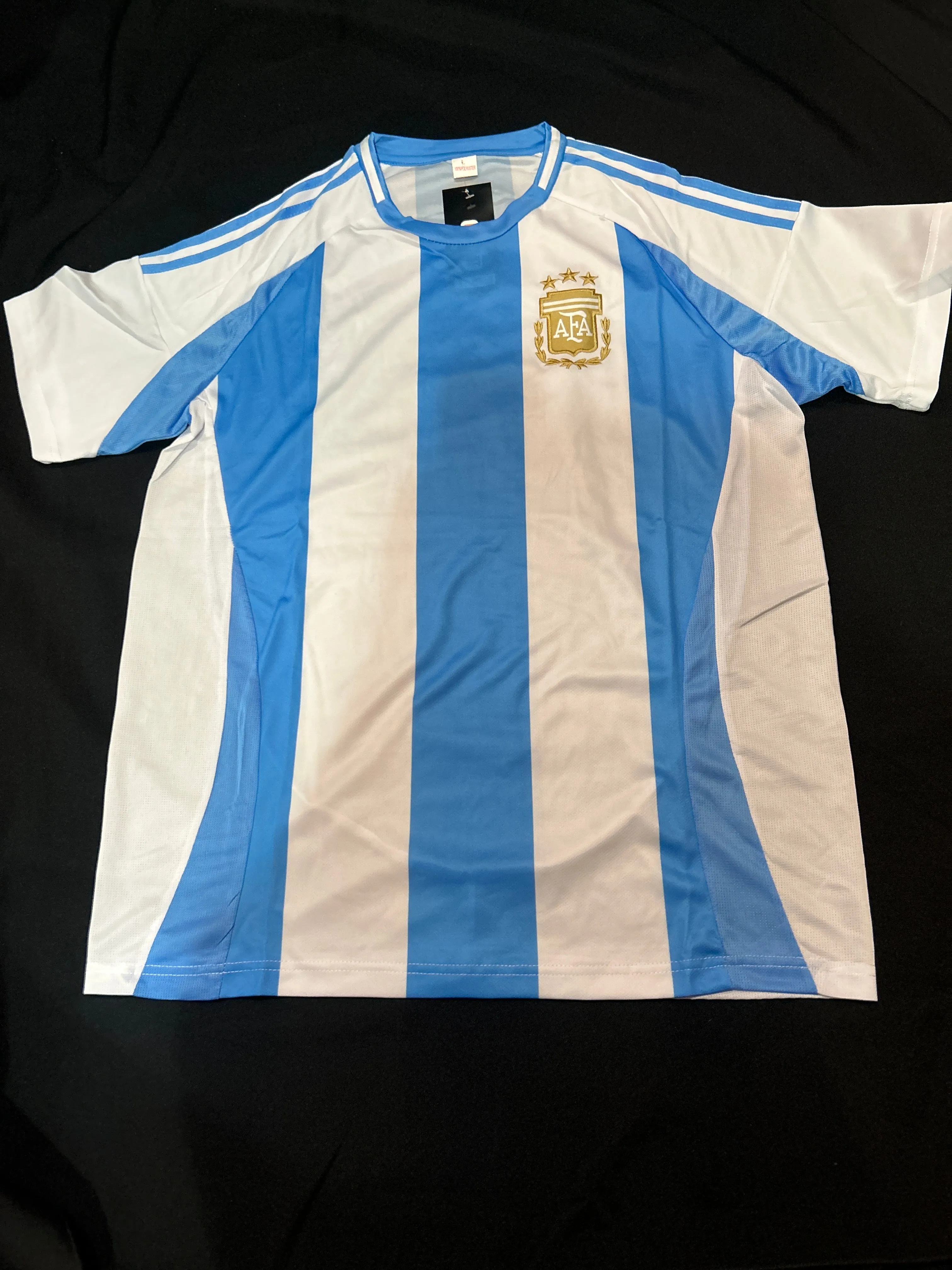 Argentina Soccer Team Striped Jersey and Shorts Set