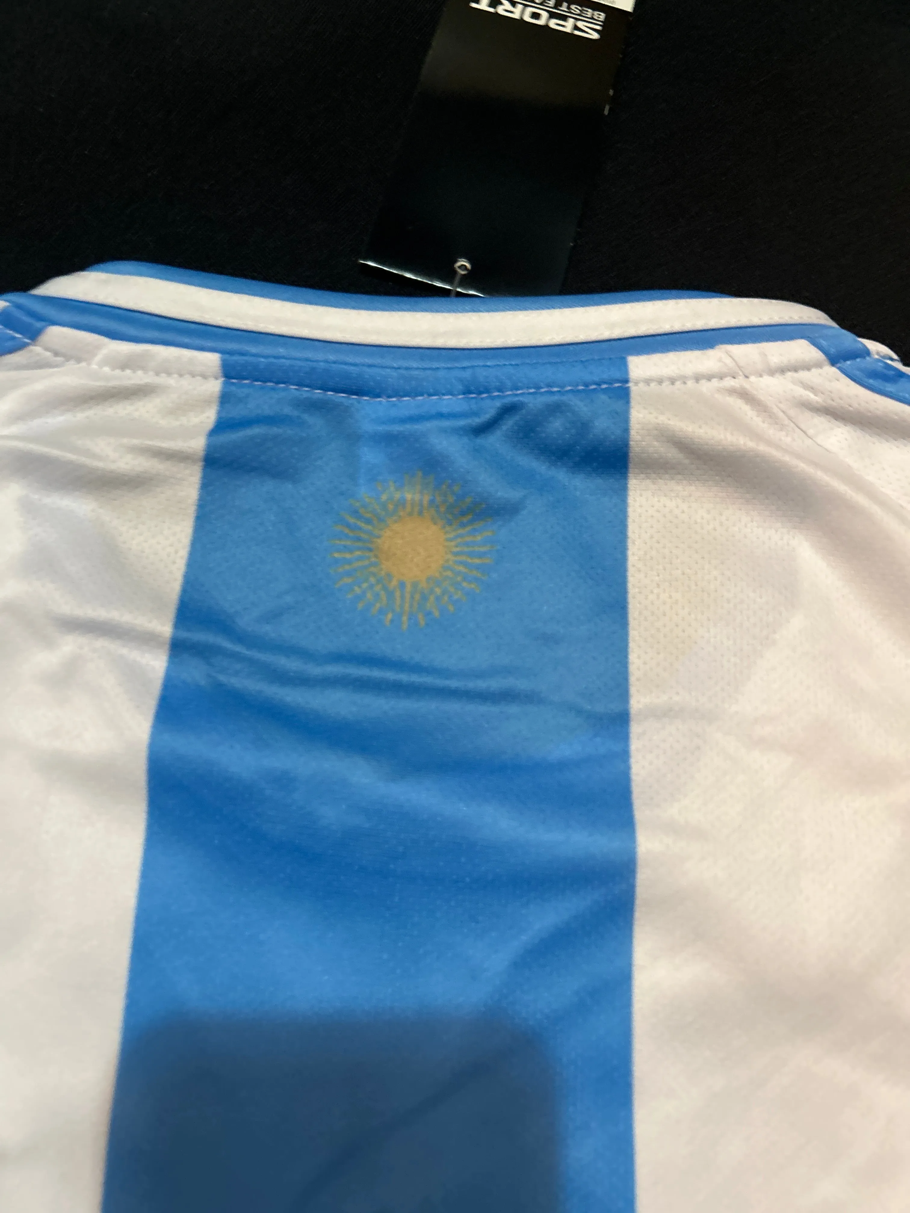 Argentina Soccer Team Striped Jersey and Shorts Set