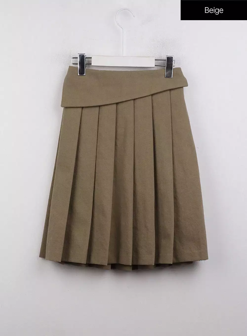 Asymmetrical Band Pleated Midi Skirt CJ410