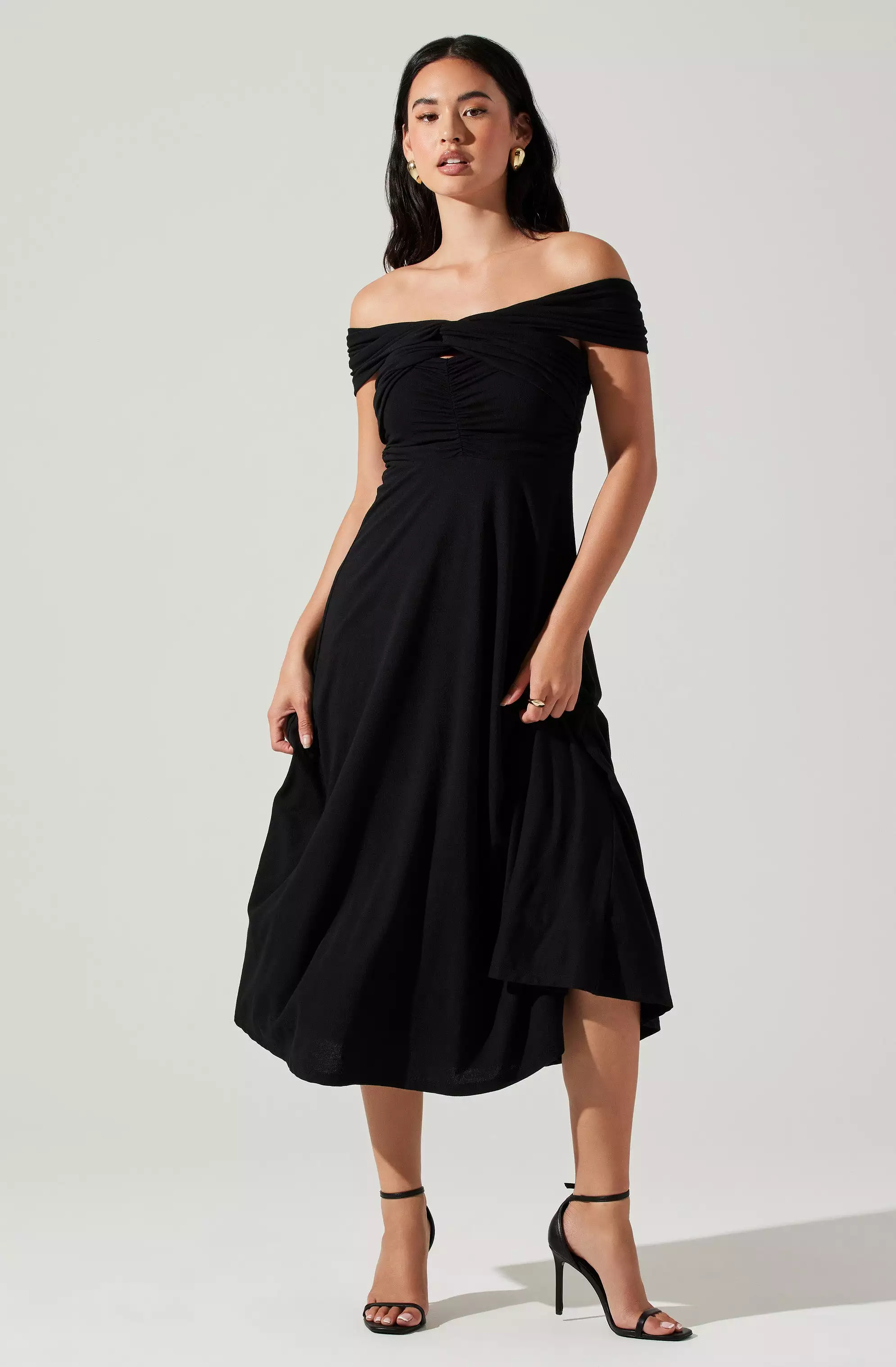 Balto Off Shoulder Midi Dress