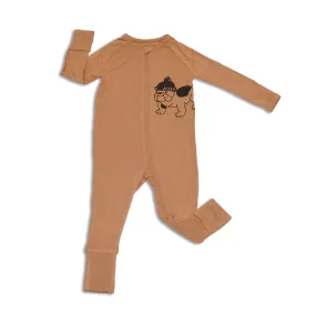 Bamboo Two Way Zipper Romper (Russet)