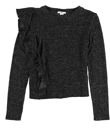 Bar Iii Womens Asymmetrical Ruffled Pullover Sweater