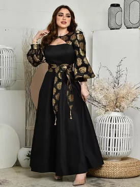 Black Sulfate Sleeve Evening Dress for Women L B-59585