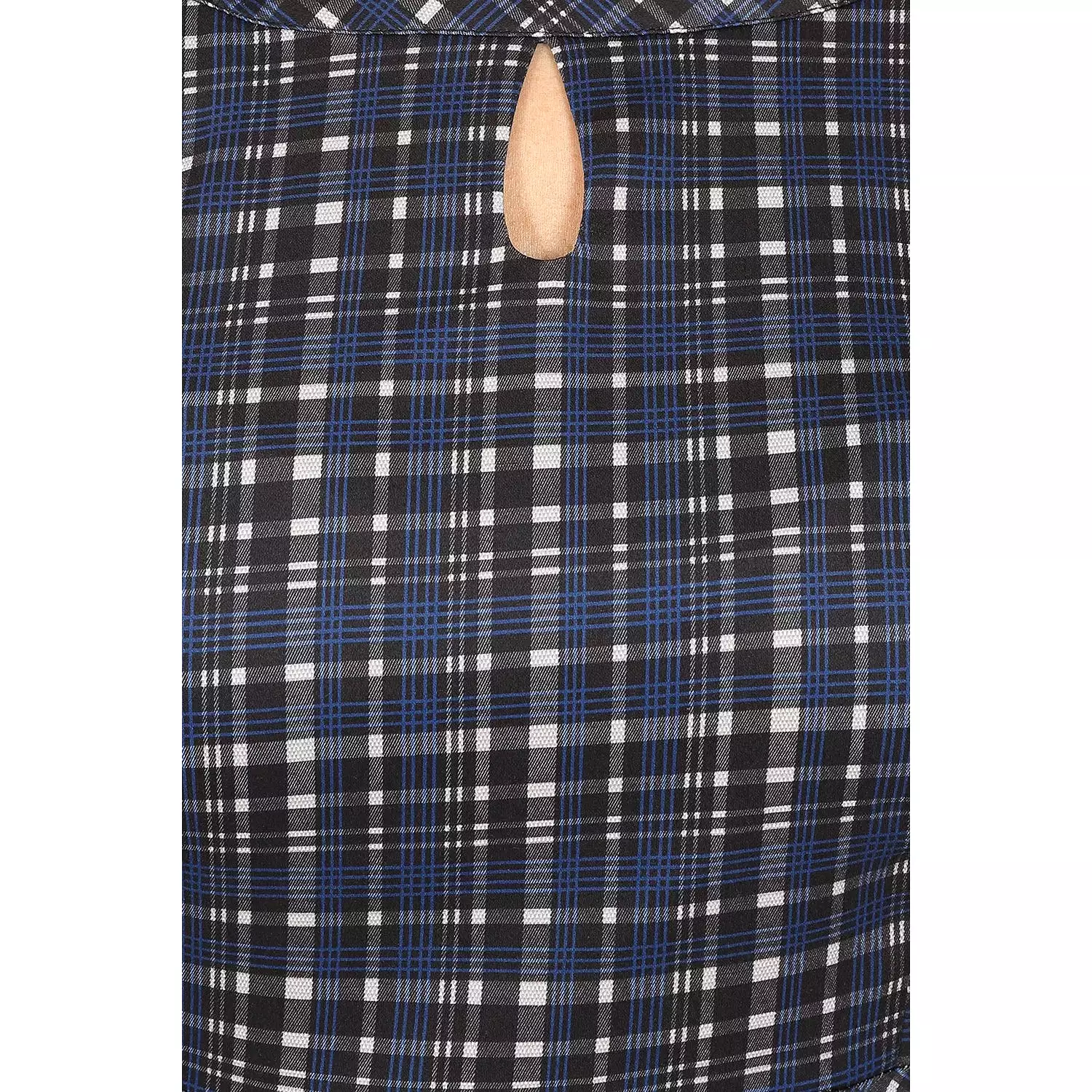 Blue Tartan Check Long Sleeve Burns Night & Rockabilly Style Swing Dress