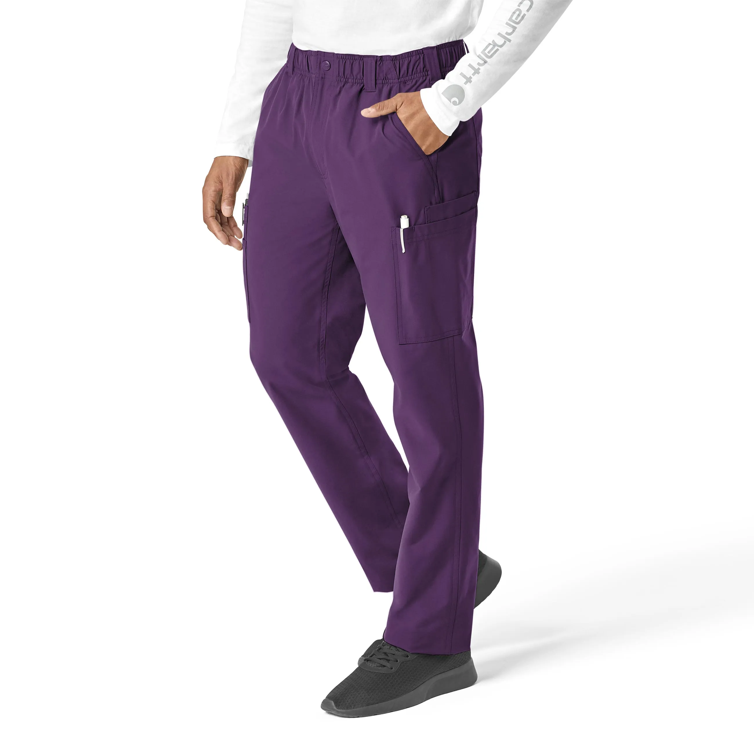 Carhartt Force Essentials Men's Straight Leg Cargo Scrub Pant - Eggplant