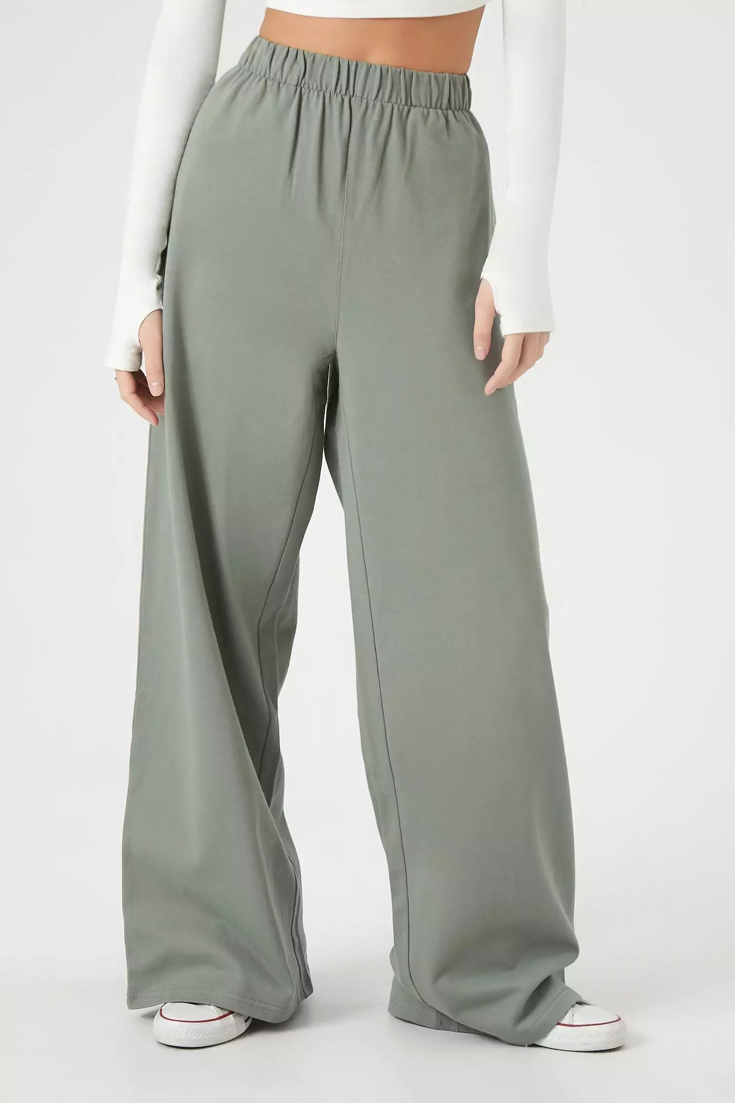 Cotton Wide-Leg Pants