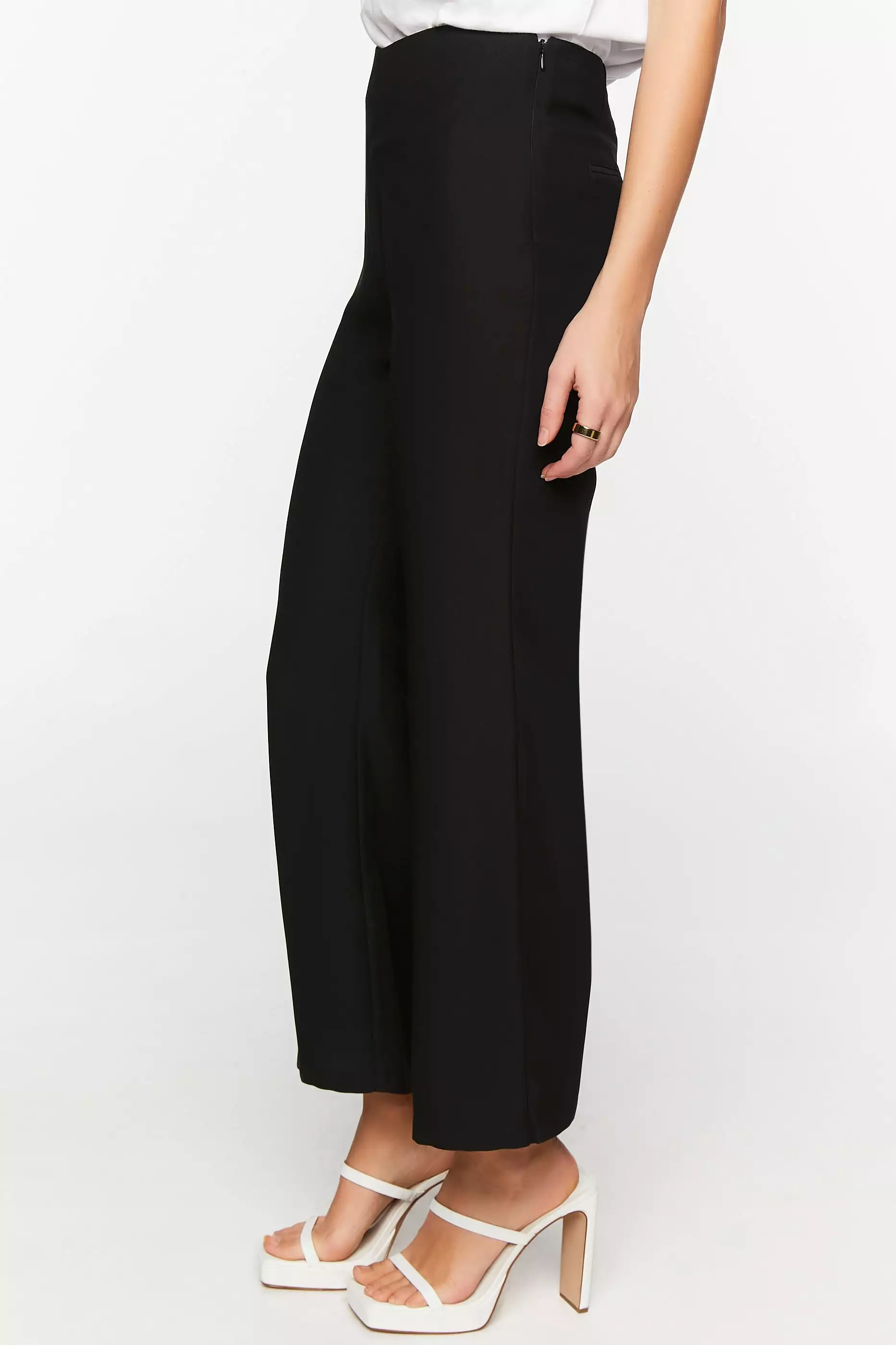 Crepe Flare-Leg Pants