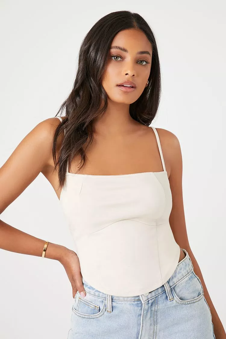 Curved-Hem Bustier Cami