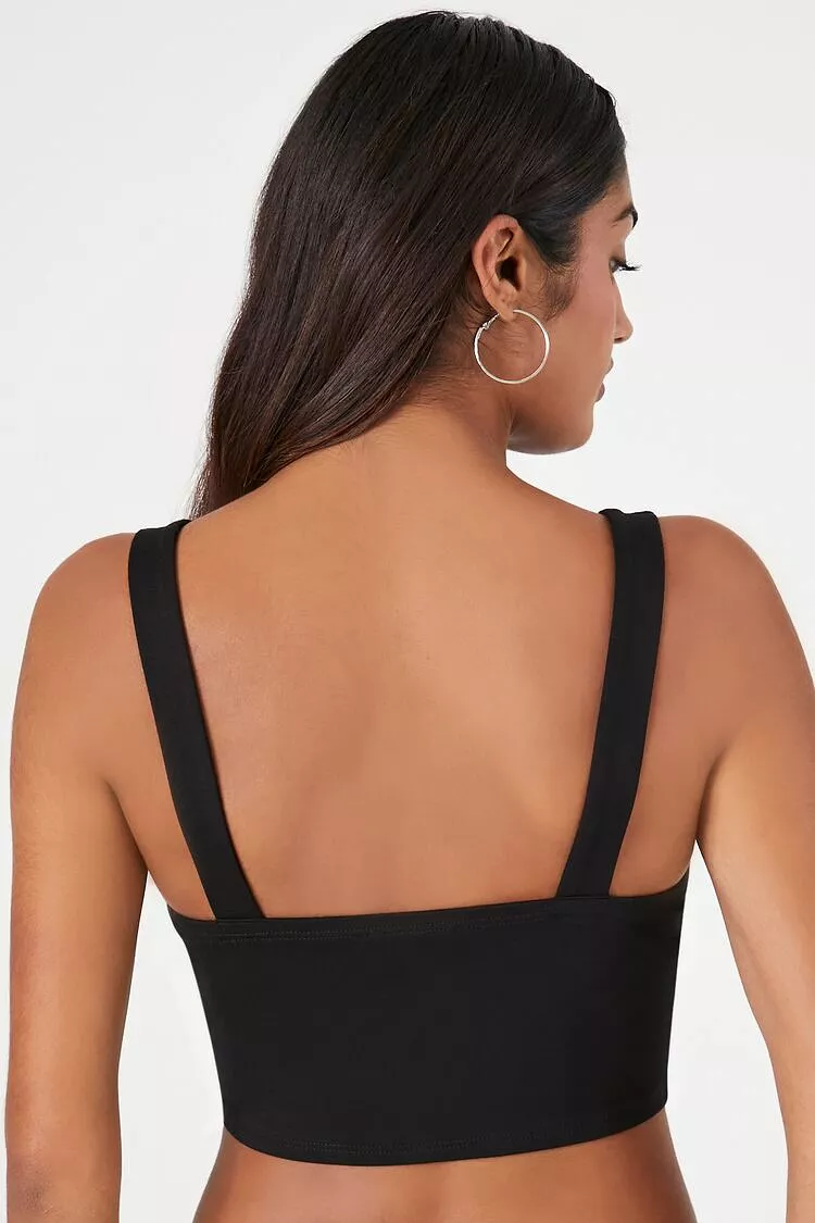 Curved Hem Bustier Crop Top