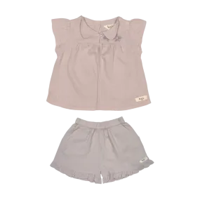 DELAN TOP/MARIA SHORTS SET-Lilac