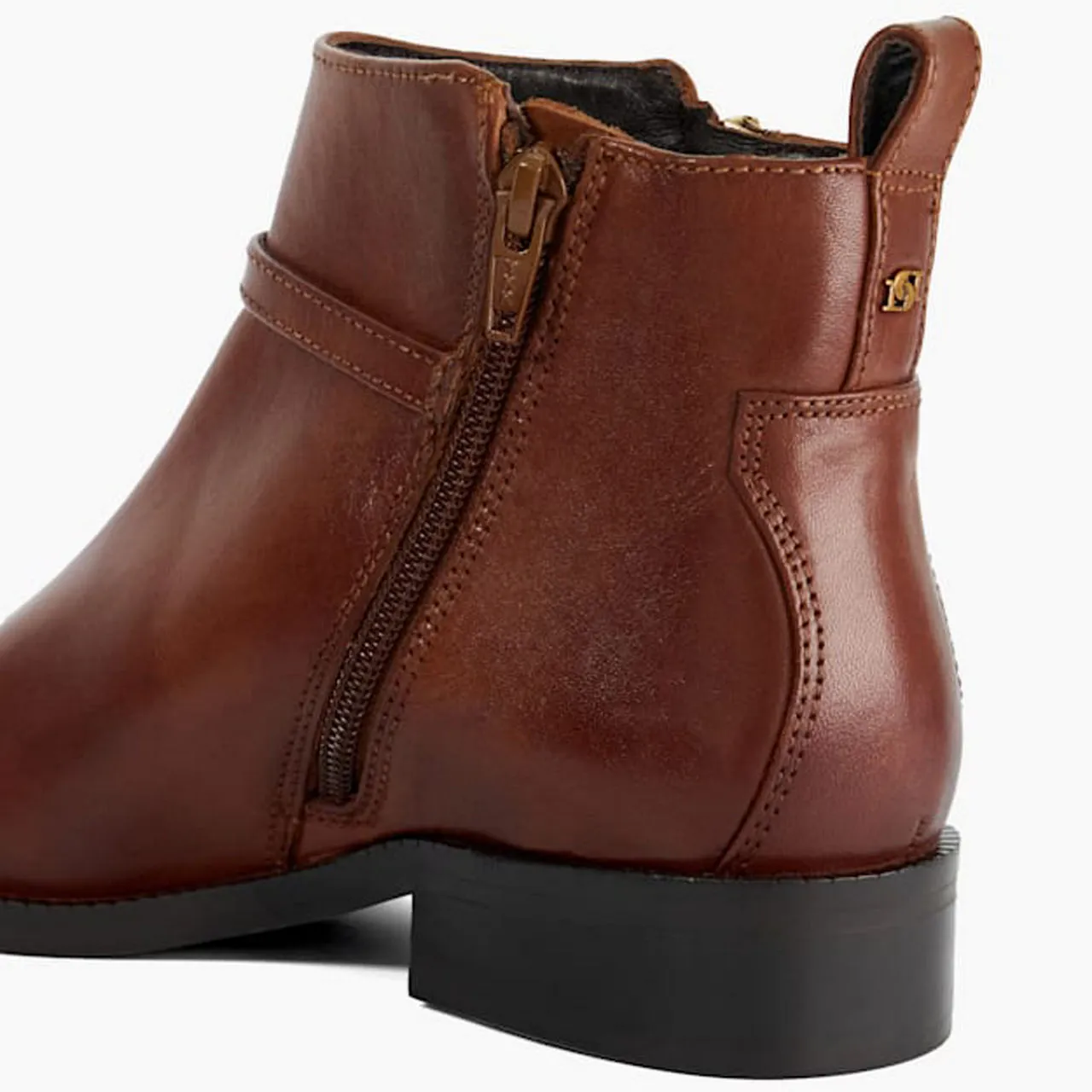 DUNE LONDON Parklyn Buckle-Detail Leather Ankle Boots - Brown