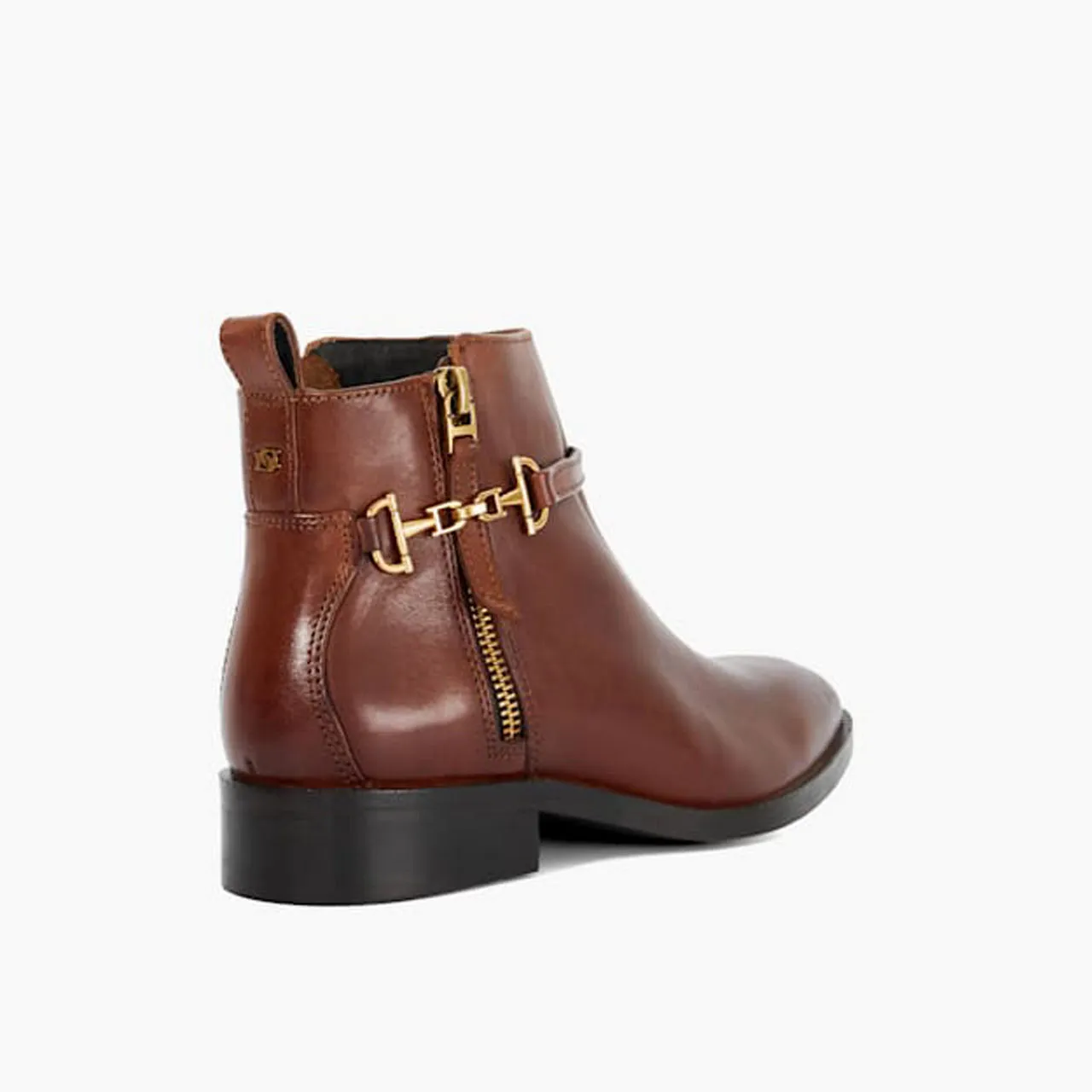 DUNE LONDON Parklyn Buckle-Detail Leather Ankle Boots - Brown