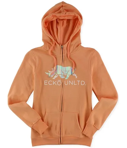 Ecko Unltd. Womens Worldwide Rhino Zip Up Hoodie Sweatshirt