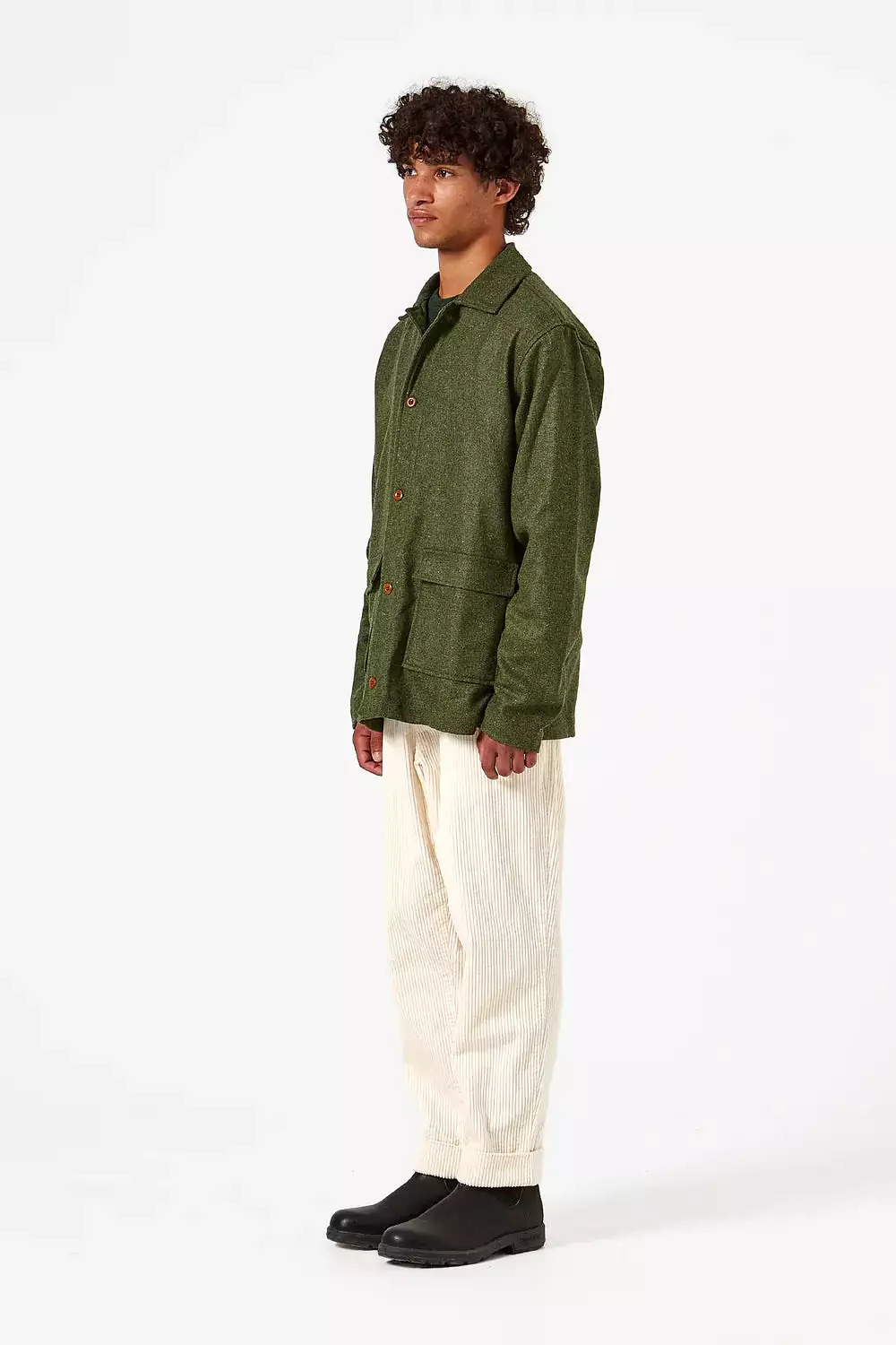 Edmmond Studios Felt Overshirt - Khaki