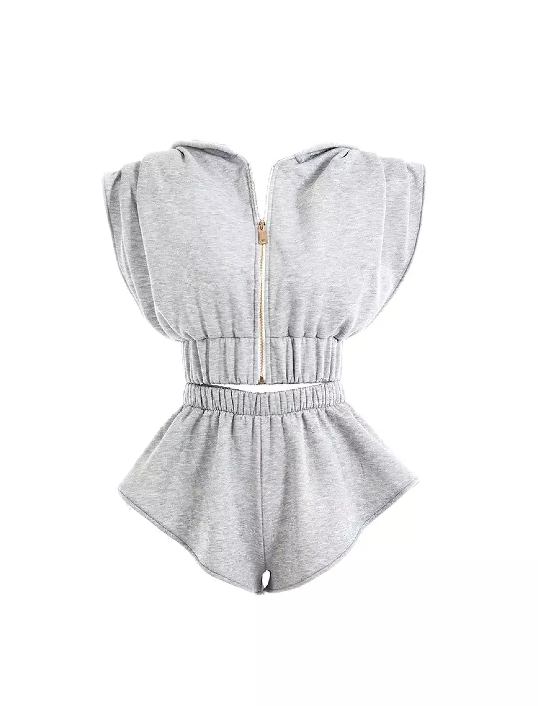 Elastic Waist Shorts and Hoodie Top Two Piece Set