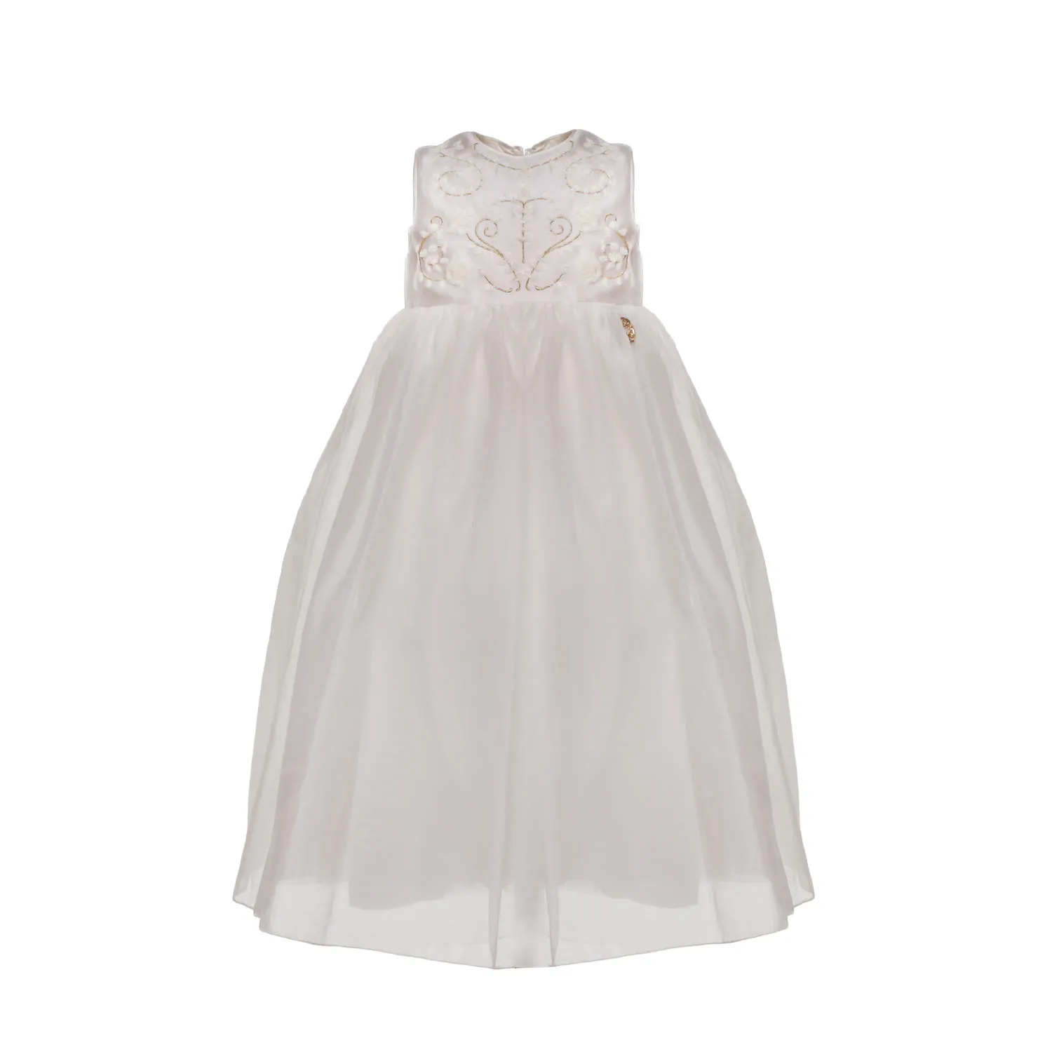 Elie Saab Warm White And Gold Baptism Dress