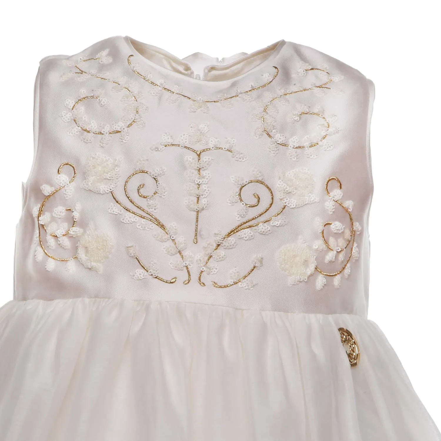 Elie Saab Warm White And Gold Baptism Dress