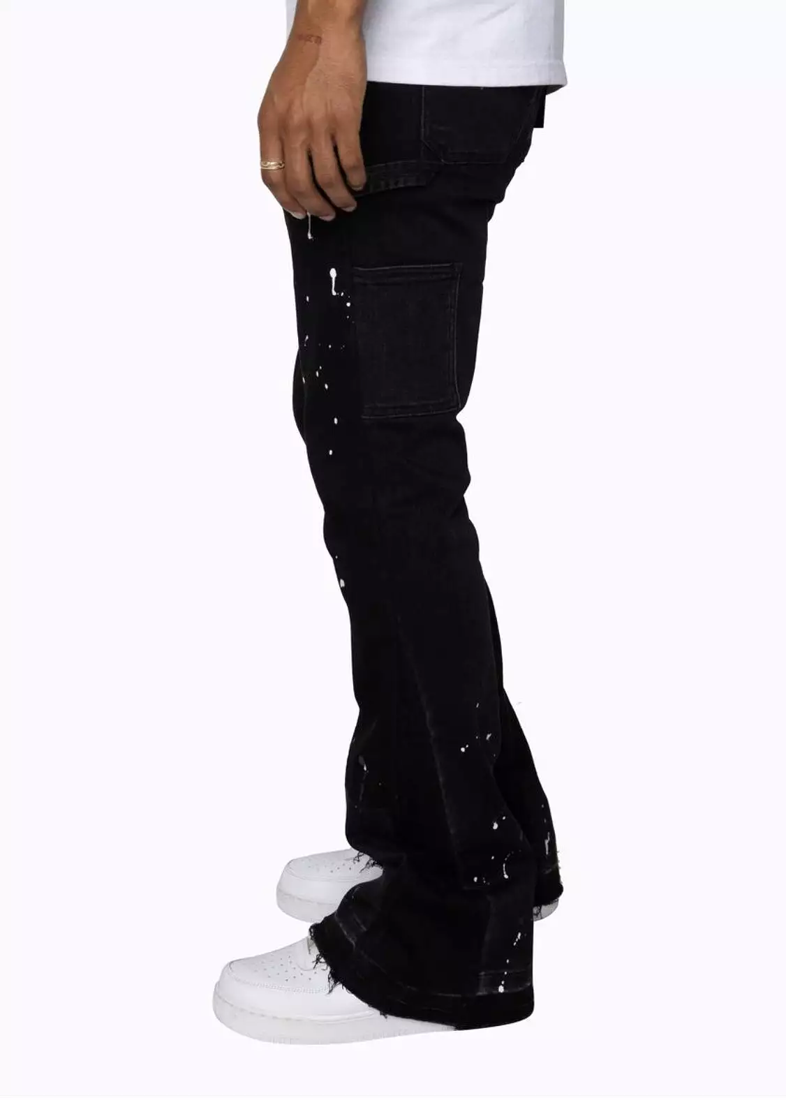 Eptm Black Pocket Flare Jeans