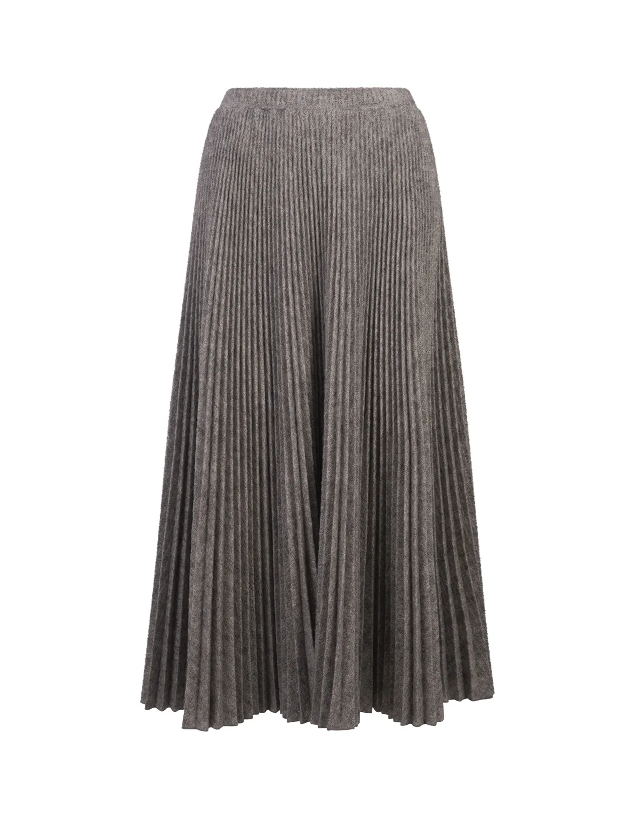 ERMANNO SCERVINO Grey Mohair Blend Pleated Midi Skirt