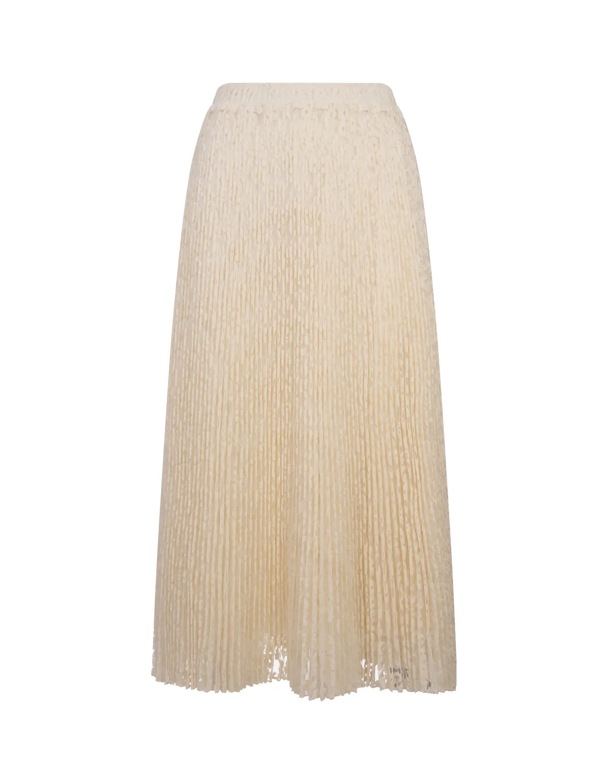 ERMANNO SCERVINO White Embroidered Pleated Midi Skirt