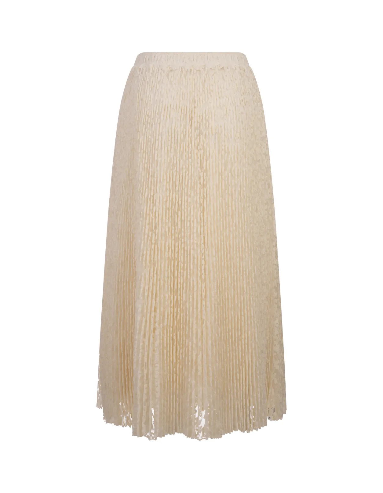 ERMANNO SCERVINO White Embroidered Pleated Midi Skirt