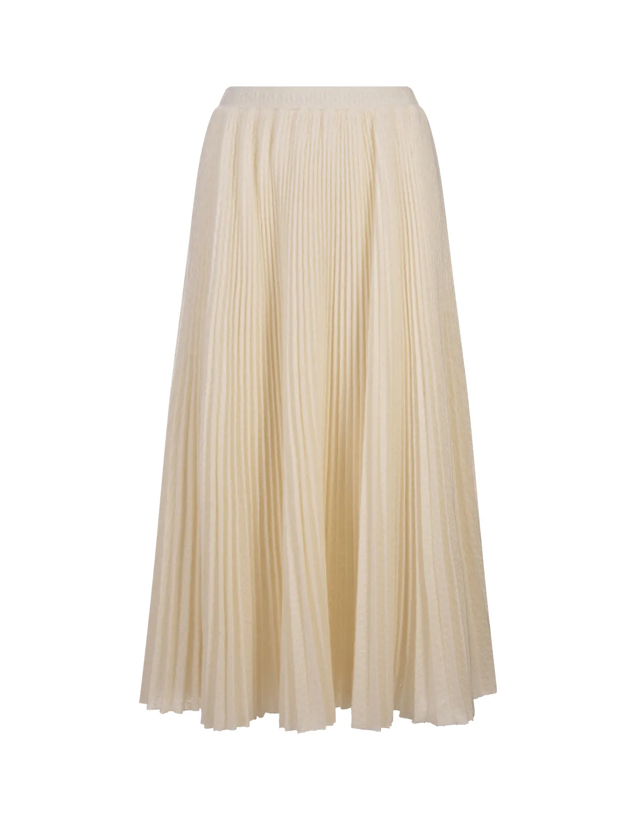 ERMANNO SCERVINO White Mohair Blend Pleated Midi Skirt