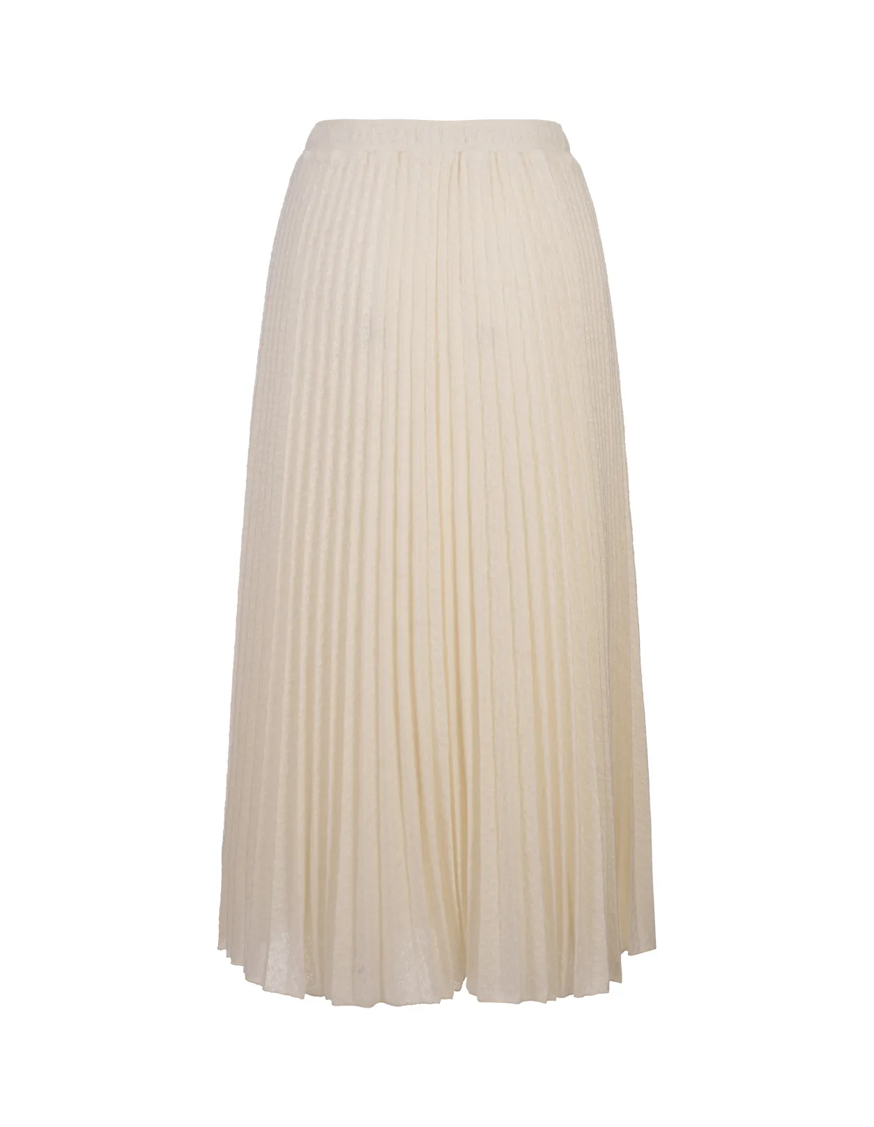 ERMANNO SCERVINO White Pleated Knitted Midi Skirt