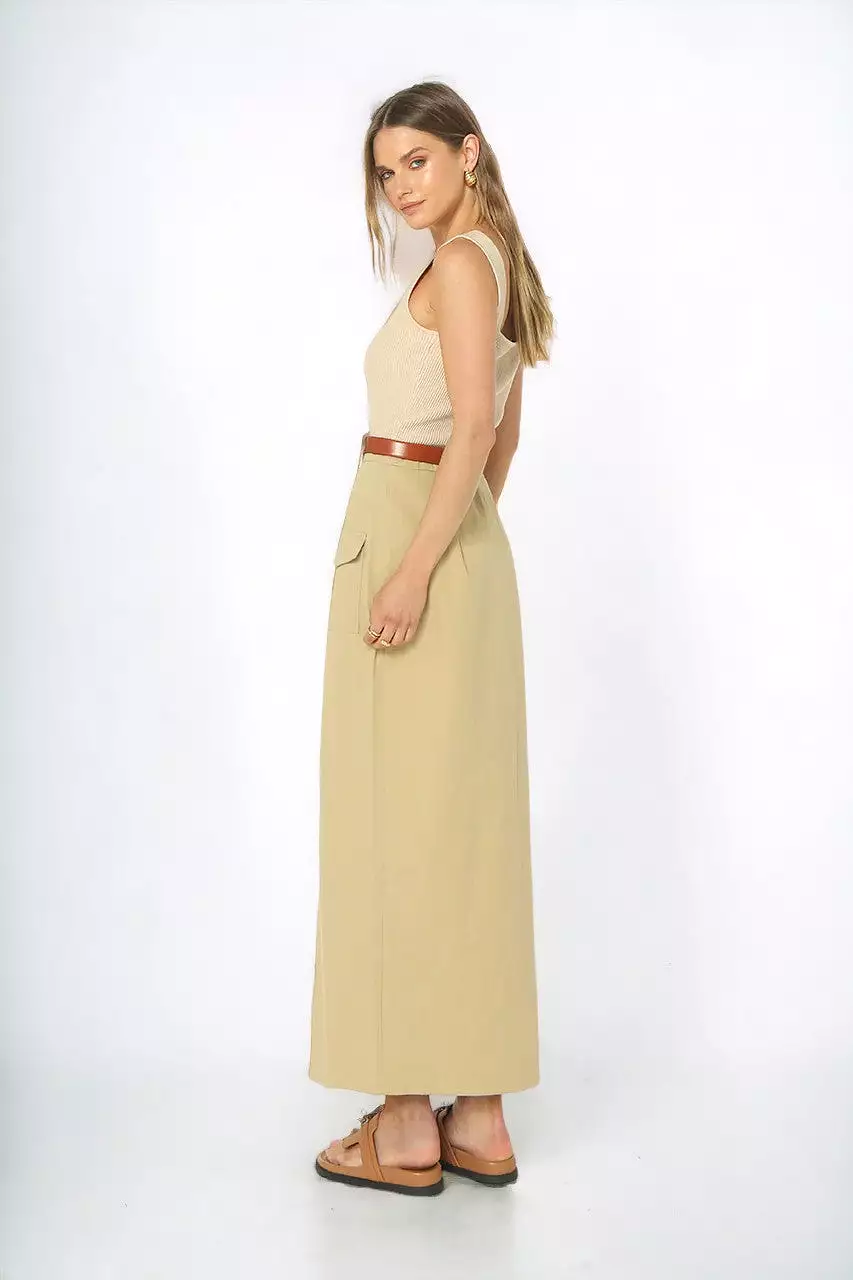 Evan Midi Skirt | Moss