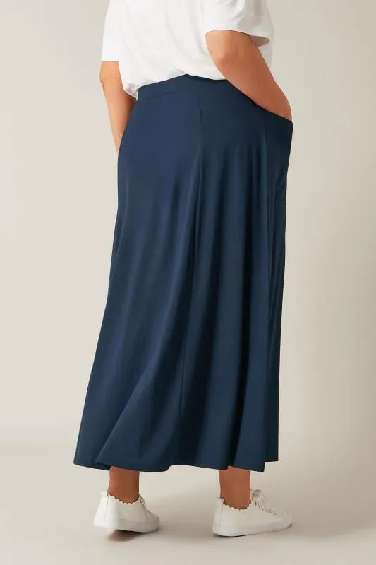 EVANS Curve Navy Blue Maxi Skirt