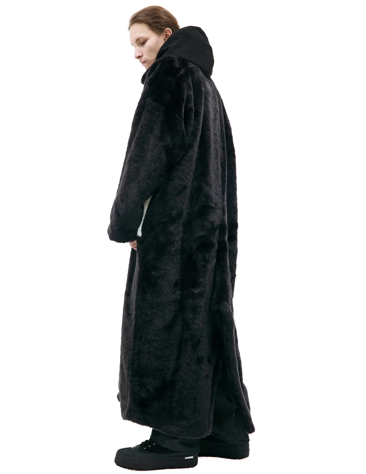 Faux-fur coat - Black