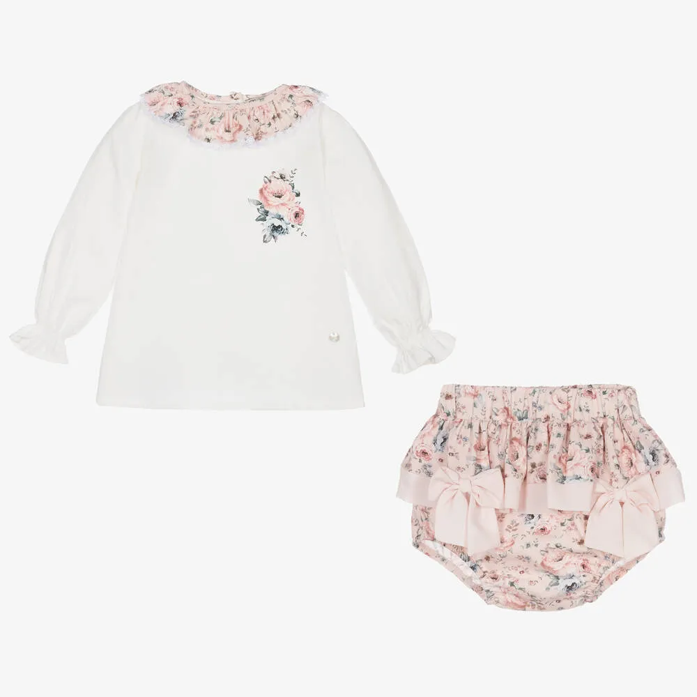 Girls Pink Bloomer Shorts Set