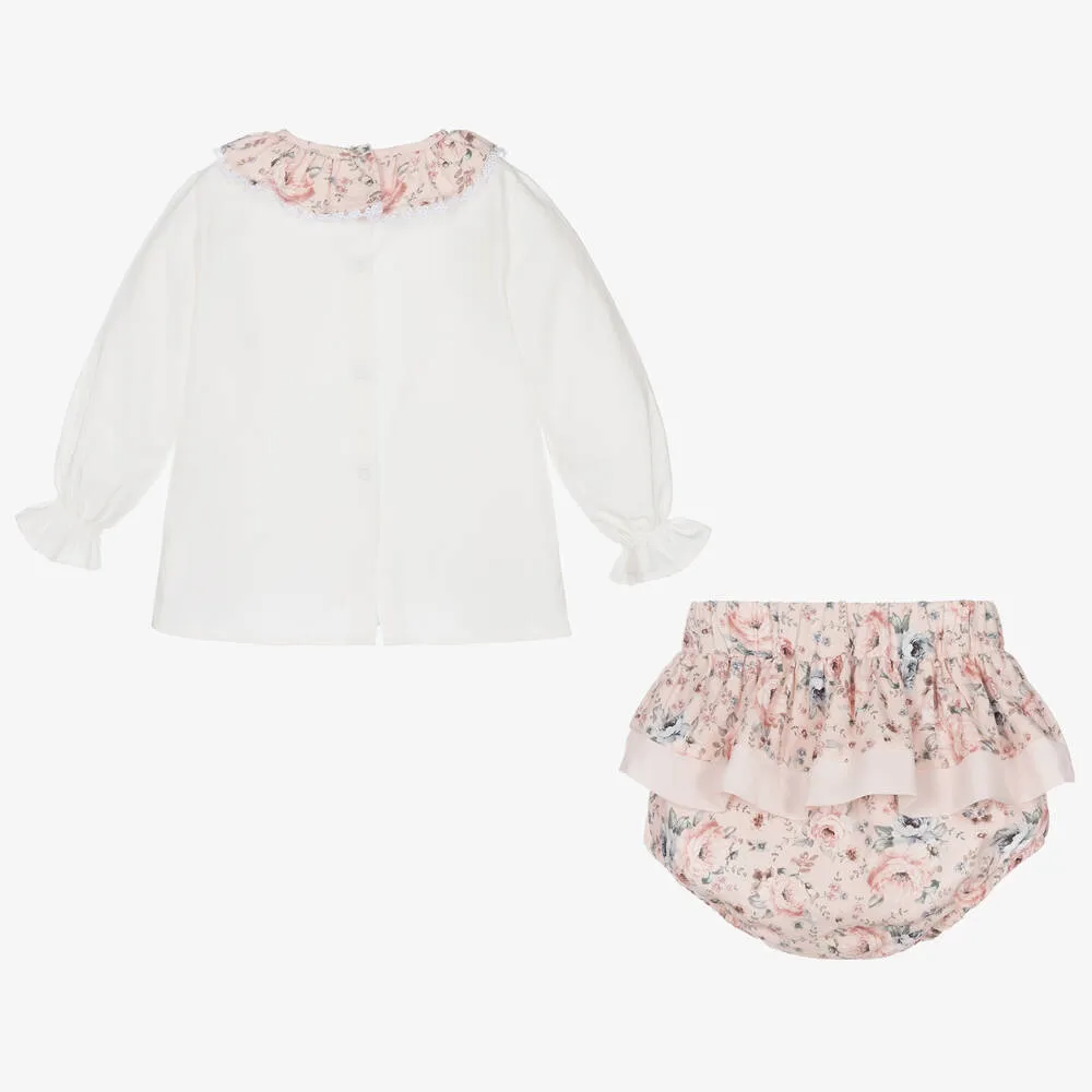 Girls Pink Bloomer Shorts Set