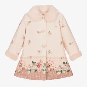 Girls Pink Roses & Bears Coat