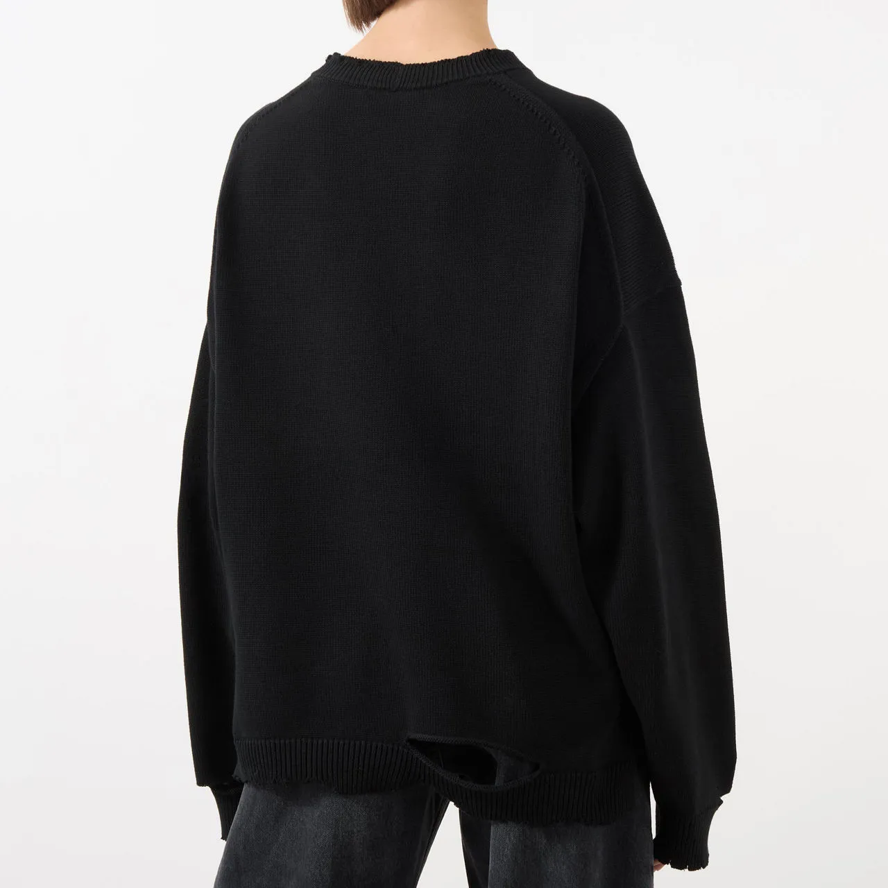 HELMUT LANG Distressed Sweater - Black