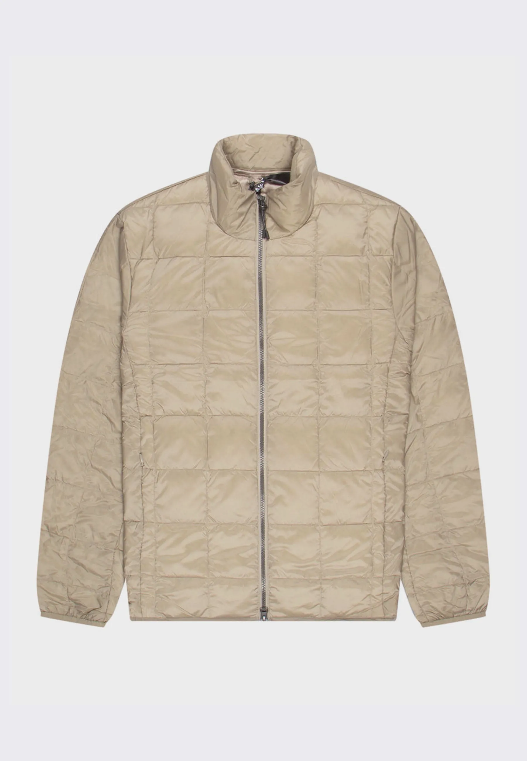 Hi Neck Zip Down Jacket - khaki