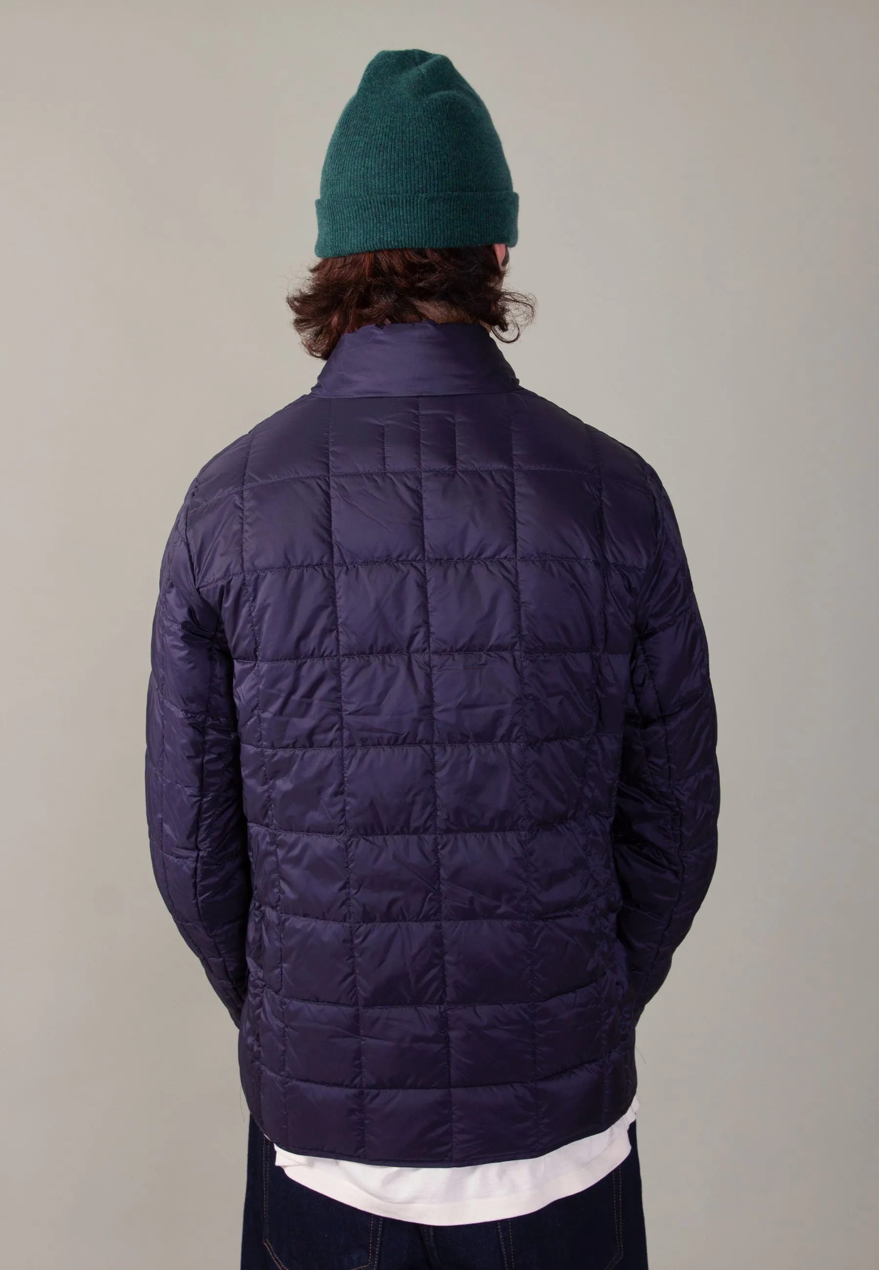 Hi Neck Zip Down Jacket - navy