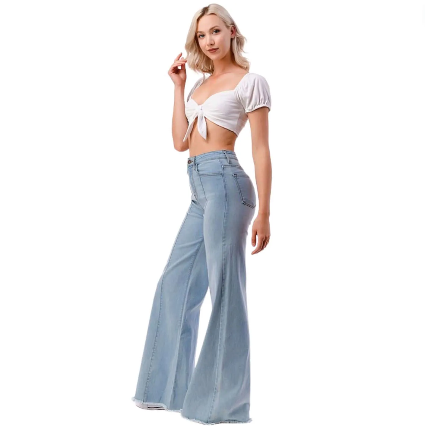 High Waist Flare Leg Denim Jeans Made in USA