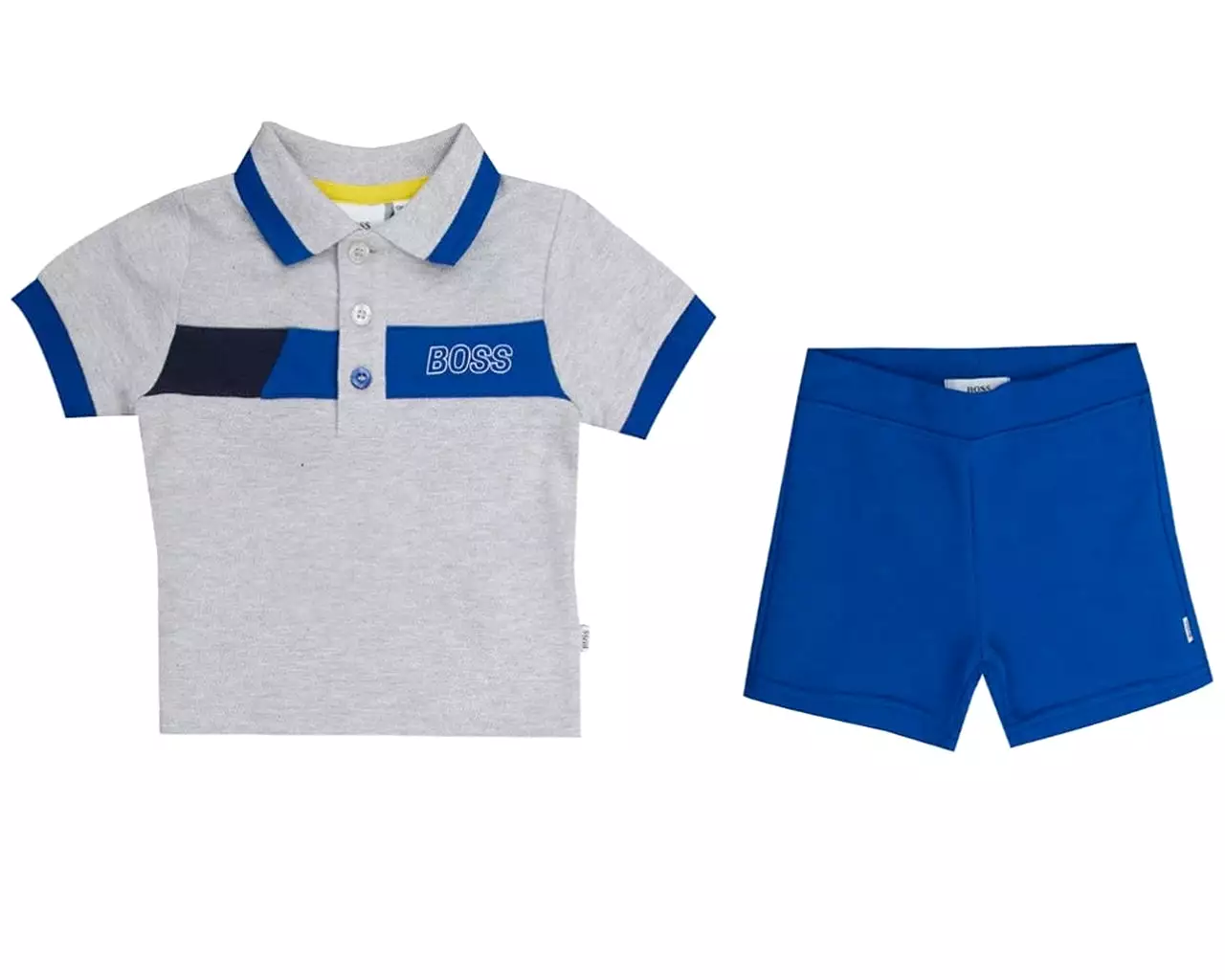 Hugo Boss Baby's J08039 M48 Polo Shorts Set Grey Blue