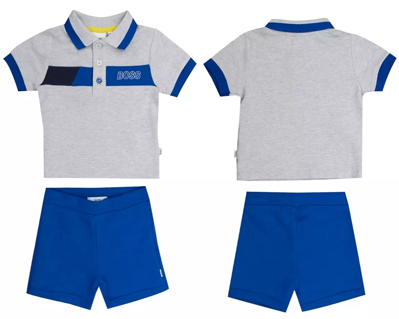 Hugo Boss Baby's J08039 M48 Polo Shorts Set Grey Blue