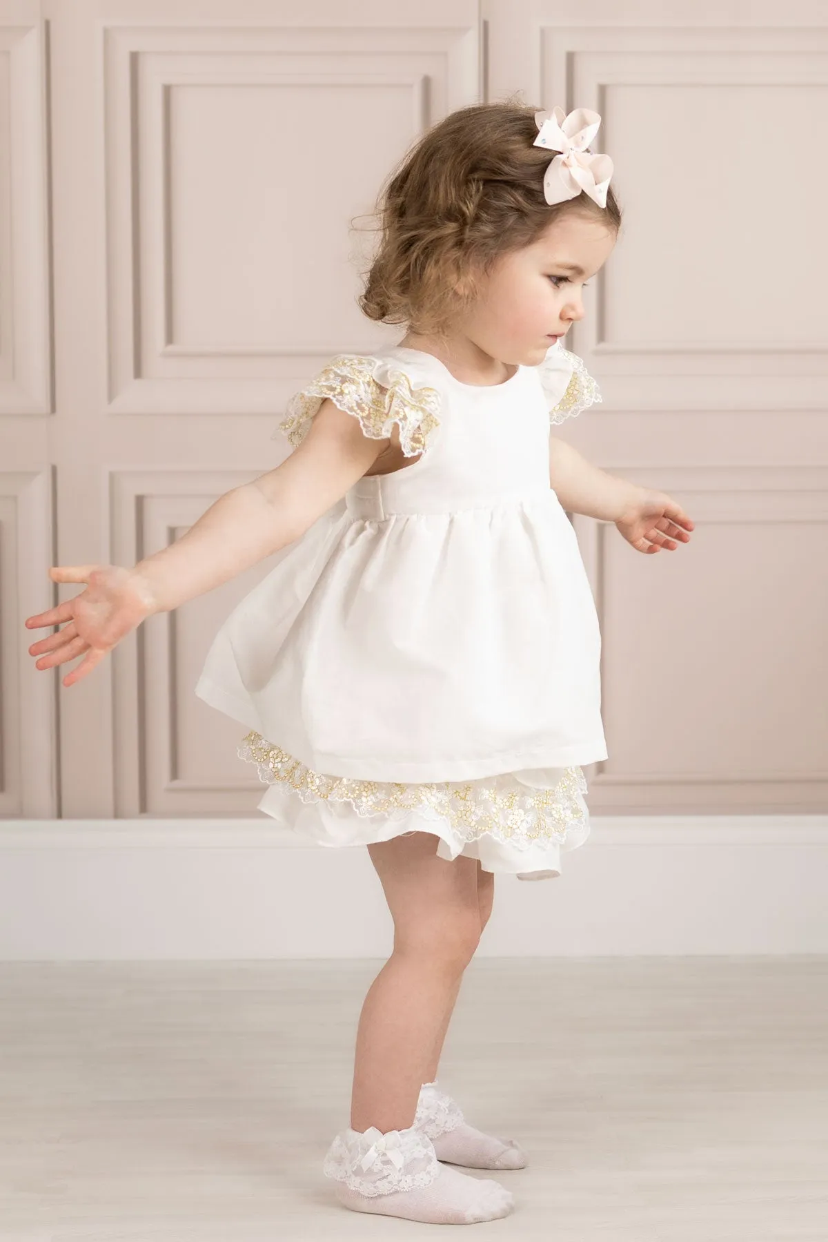 Ivory Linen Top & Bloomer Set (6M - 8Y)