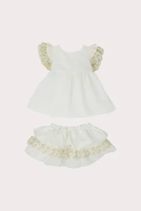 Ivory Linen Top & Bloomer Set (6M - 8Y)