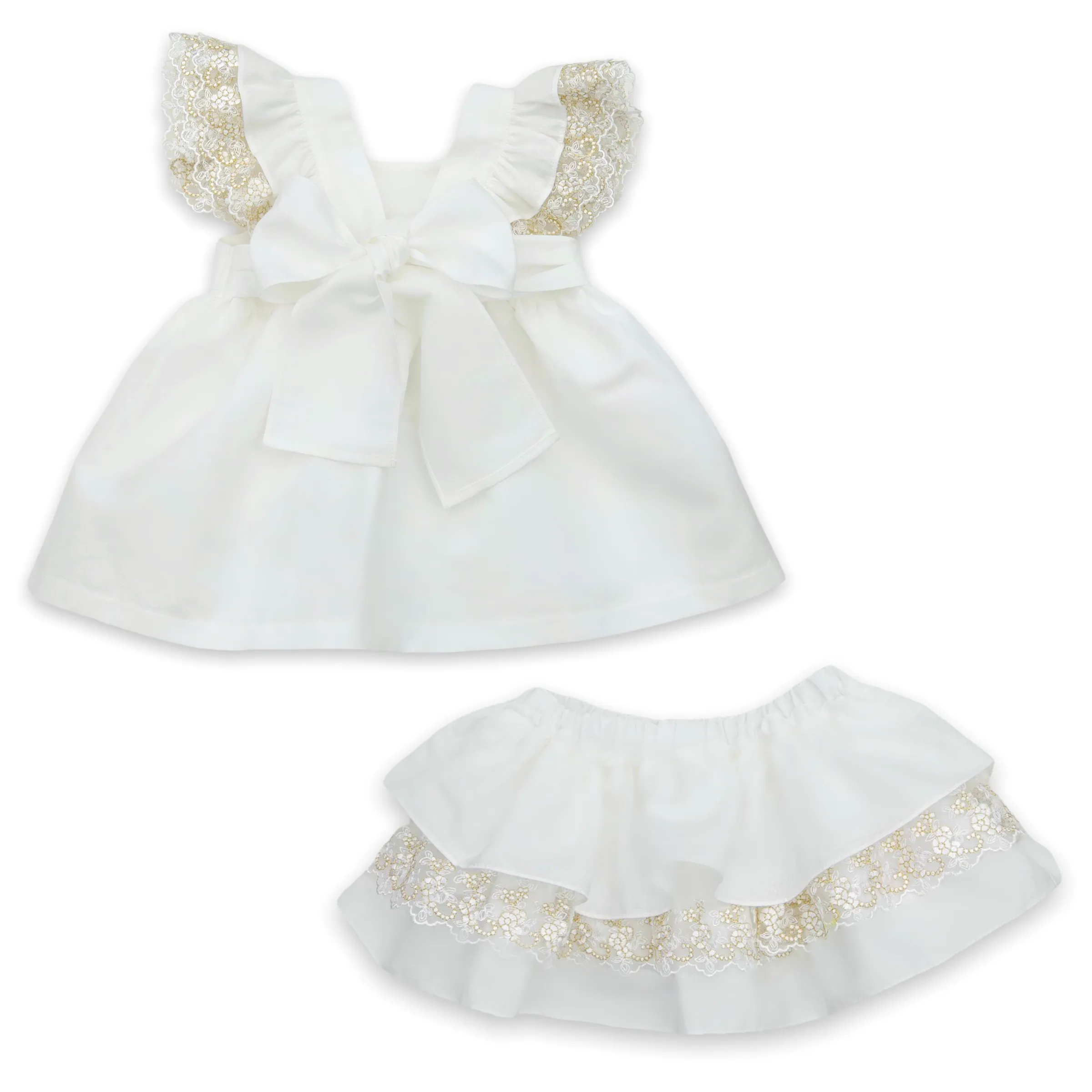 Ivory Linen Top & Bloomer Set (6M - 8Y)